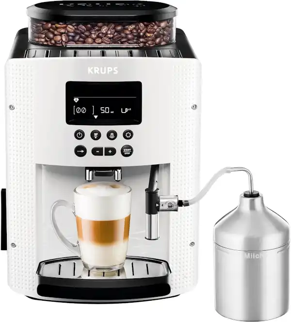 white fronted krups coffee machine