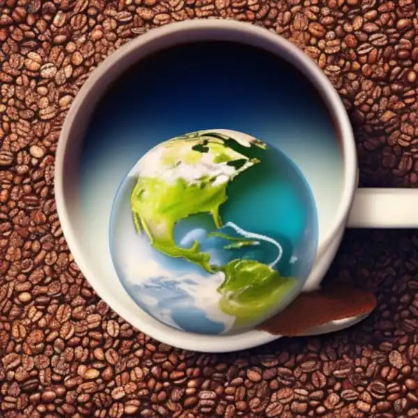 world in a coffee cup