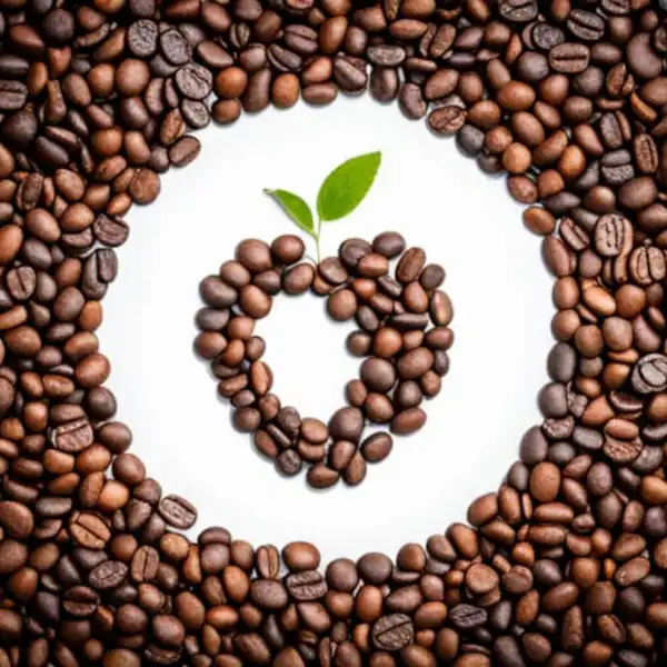 coffee beans depicting an apple