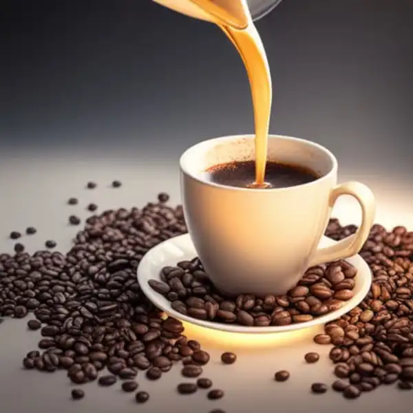 cream or milk added to a cup of coffee